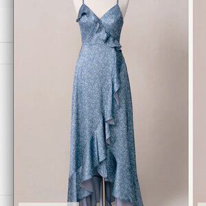 Revelry Dress Paloma Satin Dusty Blue Posey (size 10)